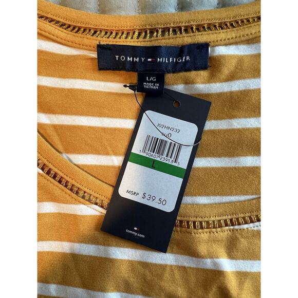 Tommy Hilfiger Women's Top Short Sleeve Size Large NWT Striped - Picture 6 of 9
